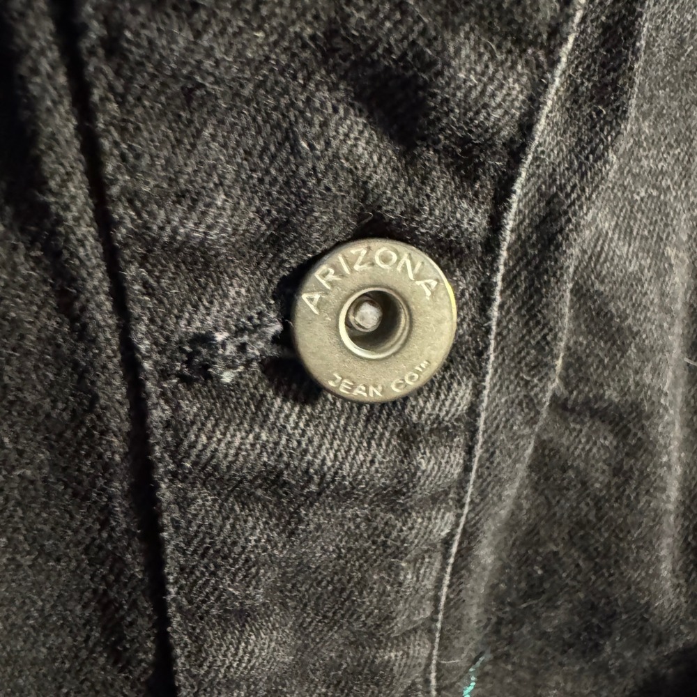 Arizona Jean Co Black Denim Overall Pinafore Dress XXL Womens Grunge Whimsigoth - Picture 5 of 8